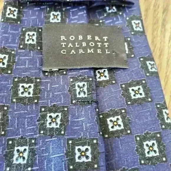 Robert Talbott classic blue tie.  100% hand sewn silk. - Picture 3 of 6